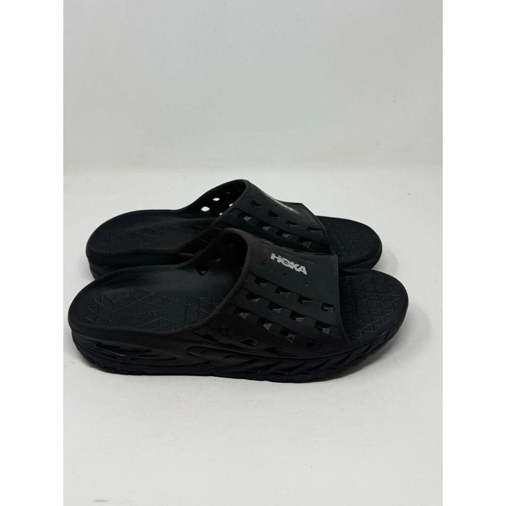Hoka One One Ora Recovery Slides Mens 12 Black Comfort Lightweight Shoes Sandals